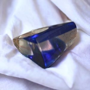 Vintage asymmetrical lucite prism ring